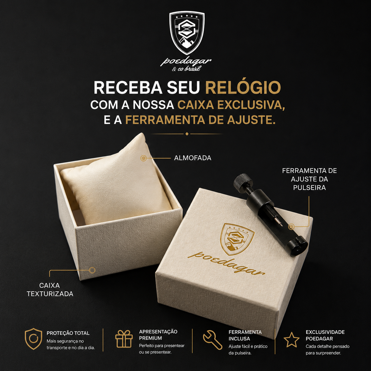 Relógio Poedagar Nautilus All Black®
